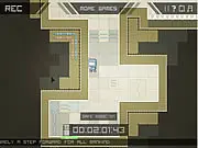 Screenshot of Robots Can't Think online puzzle game featuring a small robot navigating obstacles