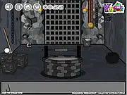 Screenshot of Dungeon Breakout game showing a medieval prison cell with a key and various hidden objects, illustrating the challenging online escape puzzle.