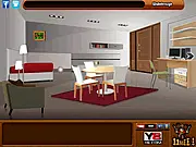 The interior of a trapped house from the Escape the Killer game, showing various objects and potential puzzle elements