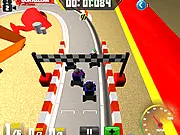 Mini Racing 3D online game screenshot, compact cars racing on a 3D track, play free racing game on PlayArcadeHub
