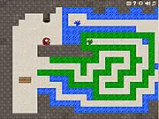 The small hero character from Two Pipes standing on a platform in a sewer level with colorful, contrasting pipes in the background