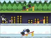 Play Too Many Trucks free online physics driving game racing over obstacles