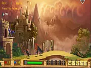 Screenshot of Last Guardian archery defense game showing an archer on a castle wall shooting at oncoming enemies