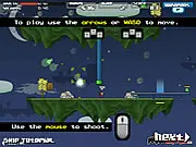 Reign of Centipede online strategy game, a floating island being defended by towers against giant centipede monsters