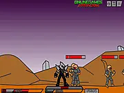 Masked Knight free online RPG game screenshot - hero fighting enemies in the wasteland and using special abilities