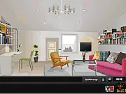 Fabulous House Escape free online puzzle game screenshot - finding clues and solving codes inside a locked house