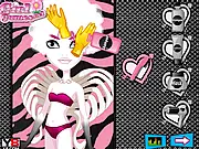 Screenshot of CA Cupid Makeover game showing the Monster High character with a new hairstyle and makeup