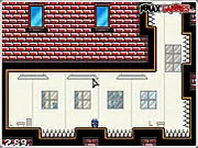The Temp Ninja character performing a high-flying acrobatic stunt in a colourful, adventure-filled online game level