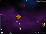 Spaceship firing a powerful super weapon against multiple enemy fighters in the free arcade shooter game Space Grinder