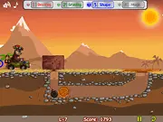 Vehicle floating due to reversed gravity in the hazardous safari course of the free online game Magic Safari