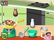 Screenshot of the free online cooking game Turkey Soup showing various vegetables and ingredients being prepared on a kitchen counter.