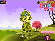 Peppy's Pet Caring - Dino game screen, bathing a dirty dinosaur, dress up and feed dino for a party, play free online pet care