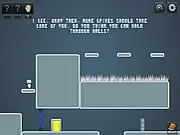 Inversion free online puzzle platformer game screenshot showing a robot jumping as the gravity inversion takes place.