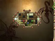 Dwarf Tales puzzle game screen, spirit trying to reach a dwarf, removing colorful blocks, play free physics online