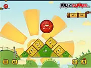 Joe Stacker game screen, stacking colorful, funky shapes on a platform, play free online physics game