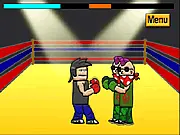 Brutal Battle Boxing online game screenshot showing two cartoon-style boxers exchanging powerful punches in a fighting ring