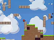 Blitzer 2D action-platformer game, pixel art character shooting mini robots, free online shooter game