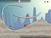 Simple Motions red ball physics puzzle game screenshot, collecting shining stars to reach the finish line, free online game