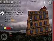 Fortress walls under siege in Slice 3 Fortress Defense game – fighters using swords and guns to repel monster hordes