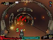 Dark Soul Path of Awakening game screenshot showing a soldier fighting demons in a catacomb with a shotgun and plasma gun