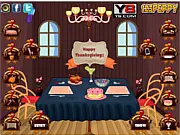 Thanksgiving Decorate free online holiday decoration game, arrange a festive party hall