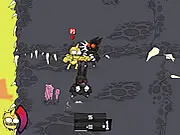 Grotembit arcade shooter gameplay screenshot, player ship firing at targets and collecting glowing orbs
