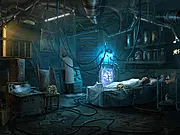 Dreamscapes The Sandman game screenshot, showing a scene with a spooky house, glowing orbs, and hidden object elements