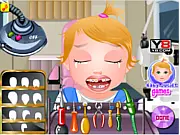 Screenshot of Baby Juliet Dentist, a free online kids game where the player performs dental procedures on a cartoon character