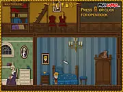 The mischievous Prince Edward and his baby sister Elisa in a richly decorated palace room from the online adventure game