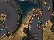 Full Auto Mayhem free online game screenshot - car firing missiles at a rival racer