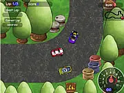 Drift Racing Tournament free online game screenshot, car drifting around a corner on a track