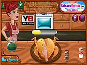 Oti's Cooking Lesson Cranberry Turkey free game screenshot, preparing Thanksgiving dinner online