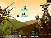 Spiters Annihilation 2 free online game screenshot, solving a physics puzzle to destroy purple monsters