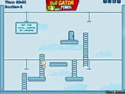 Icewalker game screenshot - a character running across a slippery ice platform in a cold, dangerous puzzle environment