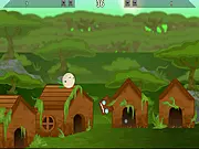 Gardini: Orb Looting free online game screenshot showing a player character collecting a glowing orb while translucent forest spirits chase nearby.