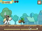 King's Rider game art featuring a knight on a horse charging forward with a sword drawn during a fantasy battle.