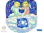 Rebuild the Earth jigsaw puzzle game showing scattered pieces of a picture of the planet Earth, ready to be assembled.