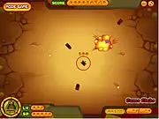 The Tank World free online shooting game screenshot showing a tank firing a weapon at multiple enemies
