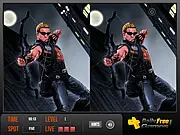 The Avengers Spot the Difference 2 free puzzle game screenshot showing two identical images side-by-side with differences hidden