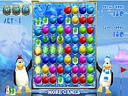 Arctic Fruits free Match 3 puzzle game screenshot showing the penguin Bobby and frozen fruit icons on a game board