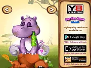 Pet Spa Salon Safari game screenshot - a cute baby-hippo named Ella in a bubble bath being groomed and cared for