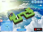 Ballad of The Cube game image - two small cubed characters on an adventure platforming level, battling a sorcerer