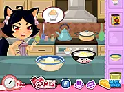 Kitchen Scramble game screenshot - a chef racing to grab ingredients to make a stack of pancakes and a drink on a kitchen counter