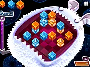 Cubis Creatures game screenshot showing colored cubic blocks arranged on an isometric grid, free online match-three puzzle game