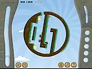 The main character ninja escaping a rotating trap-filled level in the Ninjas Never Die free online game