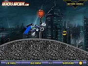 The Dark Knight driving the Bat-Pod in the free Batman Super Bike online game