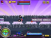 Monster Wheels Race free online game, monster truck racing, use nitro boost, beat AI opponents