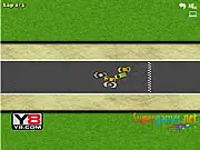 Hot Race free online game screenshot showing a red sports car racing down a track with opponents in a competitive race