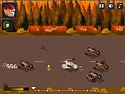 Deadly Road Trip shooter game screenshot with a headhunter eliminating bandits and collecting cash