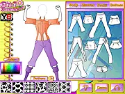 Fashion Studio - Sport Outfit game screen showing a character wearing a custom-designed athletic outfit with accessories